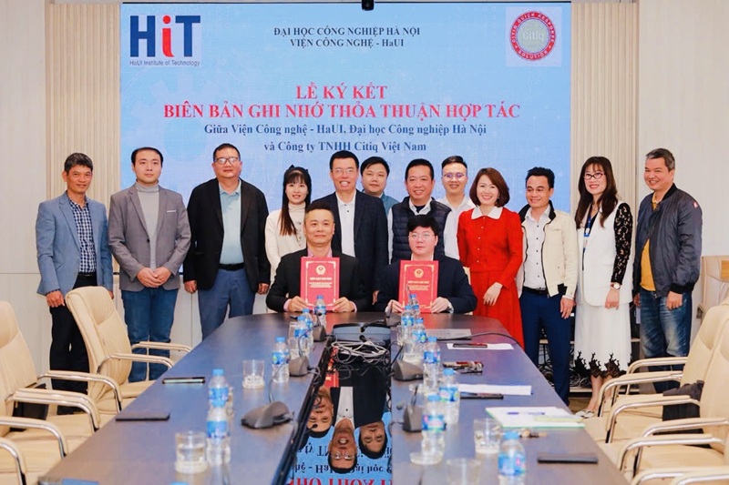 Lễ ký kết Biên bản ghi nhớ hợp tác giữa Viện Công nghệ - HaUI và Công ty TNHH Citiq Việt Nam cùng thúc đẩy phát triển Khoa học Công nghệ và Phát triển Nguồn nhân lực.