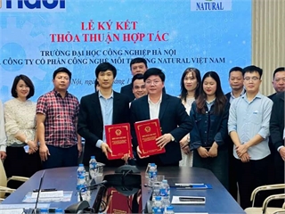 Trường Đại học Công nghiệp Hà Nội (Viện Công nghệ - HaUI) tiếp tục mở rộng mạng lưới đối tác chiến lược, ký kết MOU với Công ty Cổ phân Công nghệ Môi trường NATURAL Việt Nam, triển khai các giải pháp Công nghệ Môi trường.
